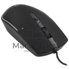 Мышь проводная Oklick 100M черный, 1600 dpi, USB, кнопки - 4
