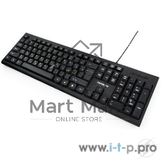 Клавиатура проводная Гарнизон GK-120, USB, черный, поверхность- карбон