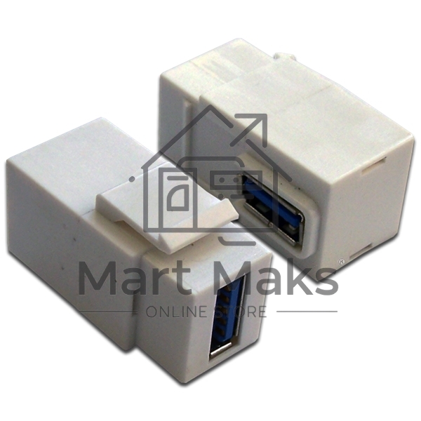 Модуль Keystone, USB 3.0, тип A, мама-мама, 90 градусов, белый