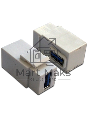 Модуль Keystone, USB 3.0, тип A, мама-мама, 90 градусов, белый