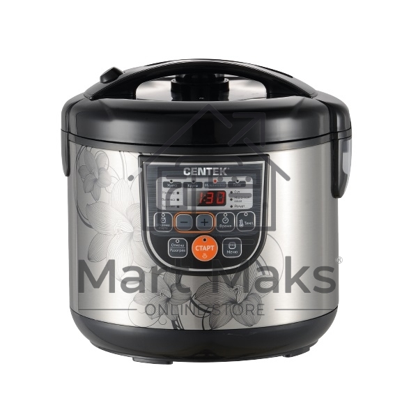 Мультиварка Centek CT-1498 (черный, сталь) 700Вт, 5.0л, 10 программ + 28 программ Мультишеф