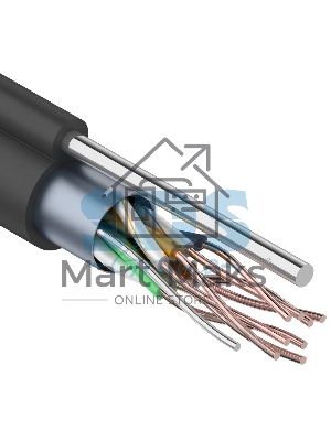 Кабель витая пара PROconnect FTP 4PR 24AWG, CAT5e, наружный (OUTDOOR) + ТРОС*1 (бухта 305 м)