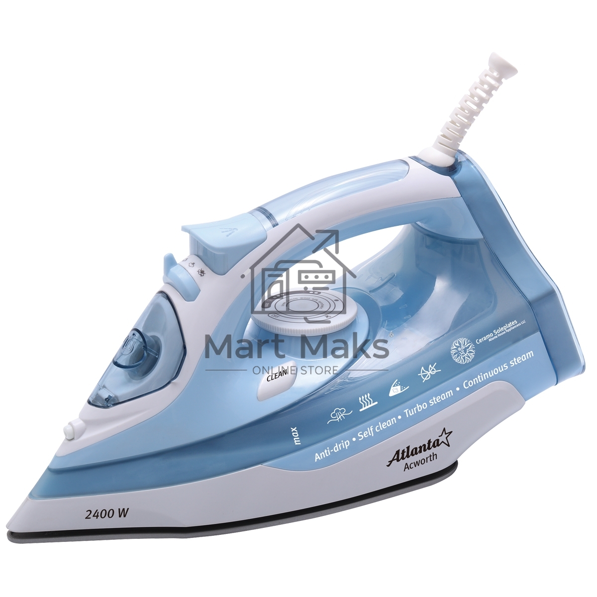 Утюг ATLANTA ATH-5544 (blue) с пароувлажнением