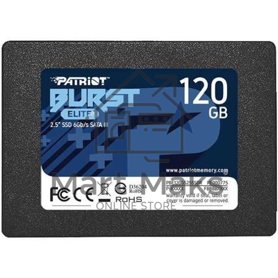 Накопитель SSD Patriot Burst Elite, 120GB, SATA, 2.5