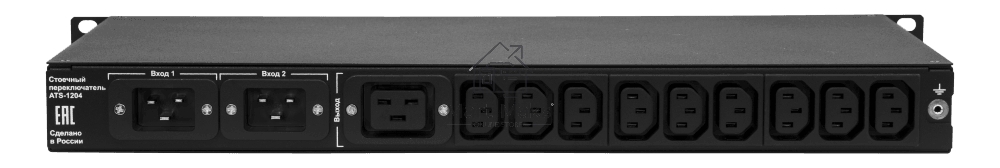 Автоматический ввод резерва ELEMY RACK ATS, 1U, 220В, 16А, OLED, Ethernet, in (2) C20, out (1) C19 (9) C13