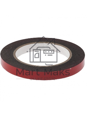 Лента клейкая Matrix на вспененной основе усиленная, двусторонняя, черная, 12 мм х 5 м