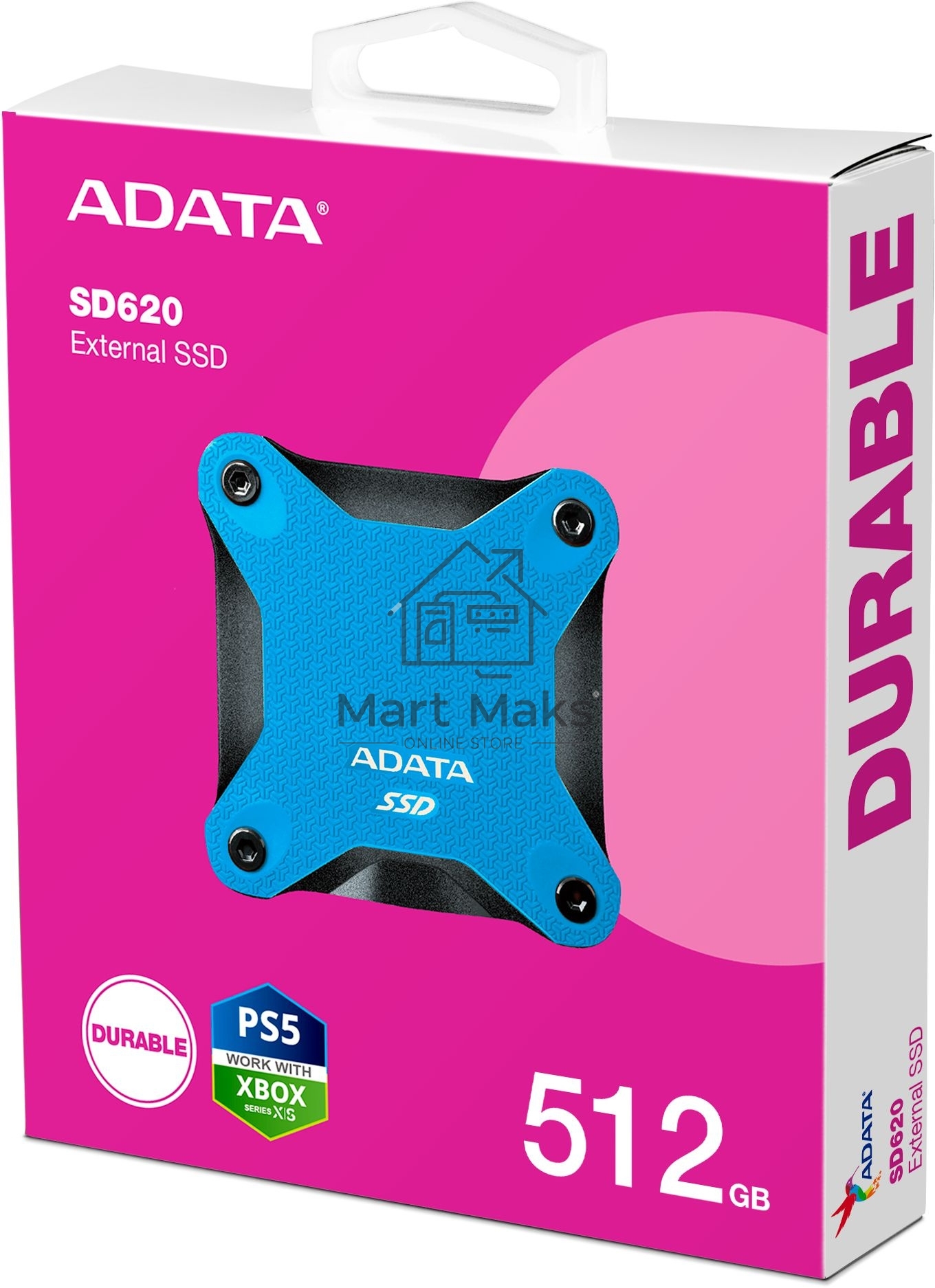 Внешний накопитель SSD 512GB A-DATA SD620, External, USB 3.2, [R/W -550/500 MB/s] синий