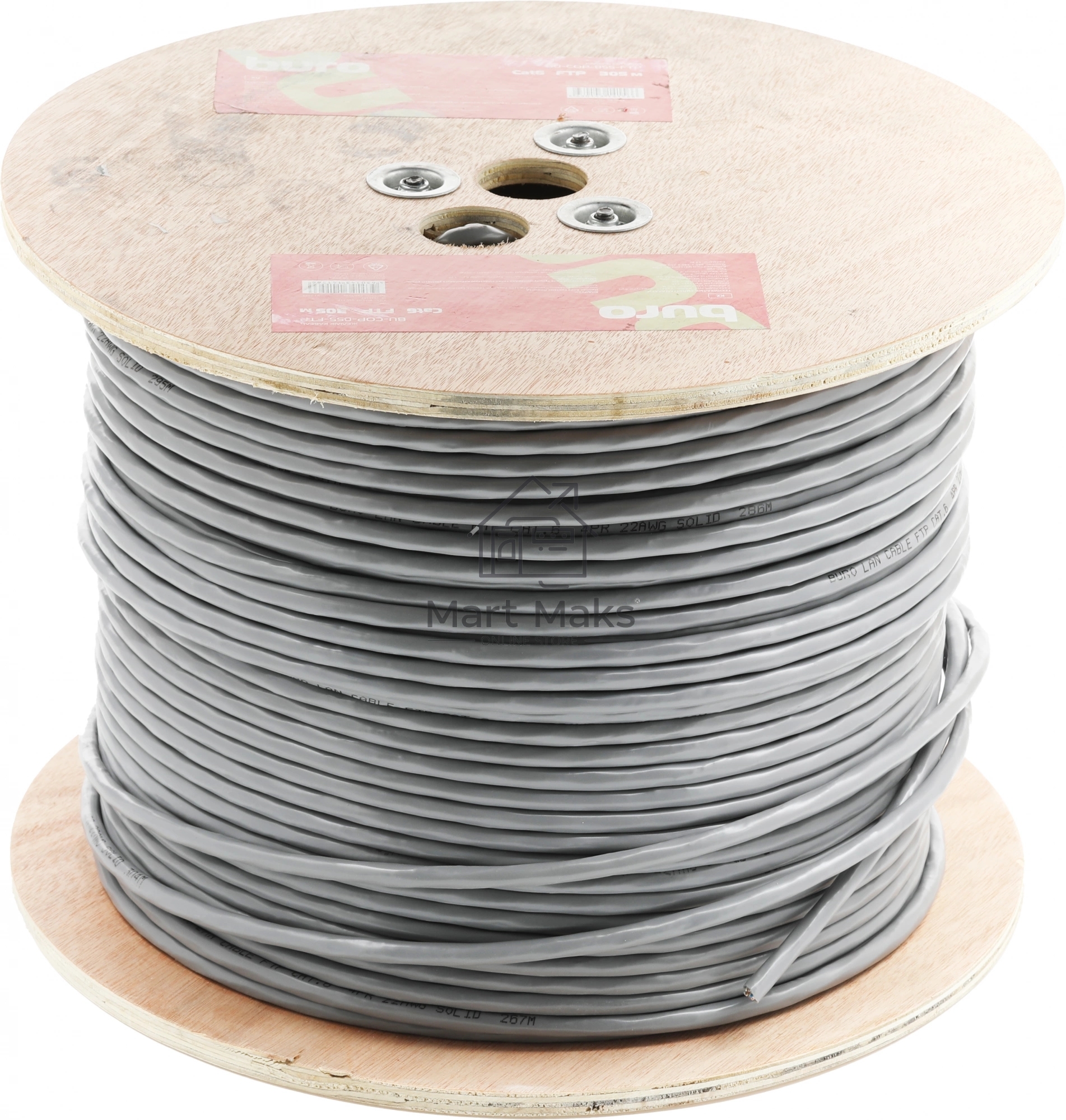 Кабель сетевой Buro BU-COP-055-FTP FTP 4 пары cat6 solid 0.55мм Cu 305м серый