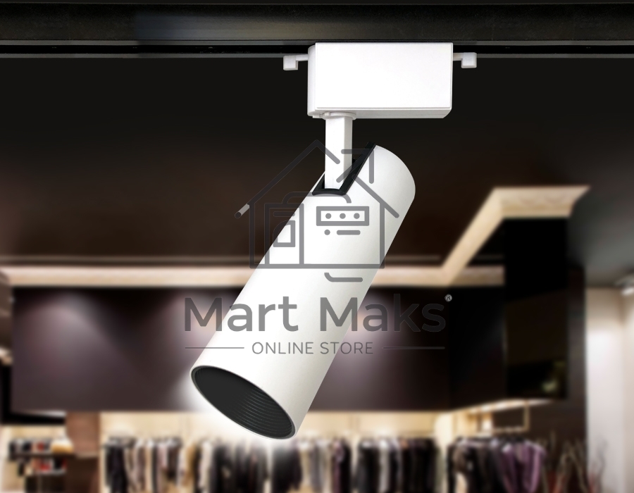 Трековый однофазный светодиодный светильник Ambrella light GL5851 WH/BK белый/черный LED 10W 4200K 24°