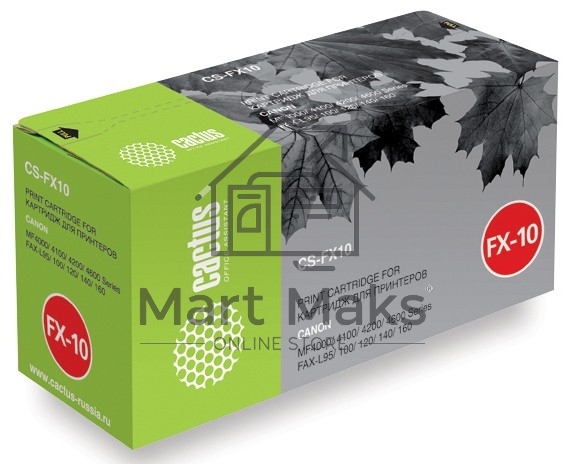 Картридж лазерный Cactus CS-FX10S черный (2000 стр.) для Canon MF4000/4100/4200/4600/ FAX-L95/100/120