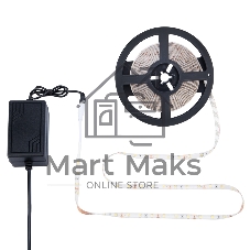 Комплект светодиодной ленты 5 м с блоком питания IP65, теплое белое свечение 3000 К LAMPER