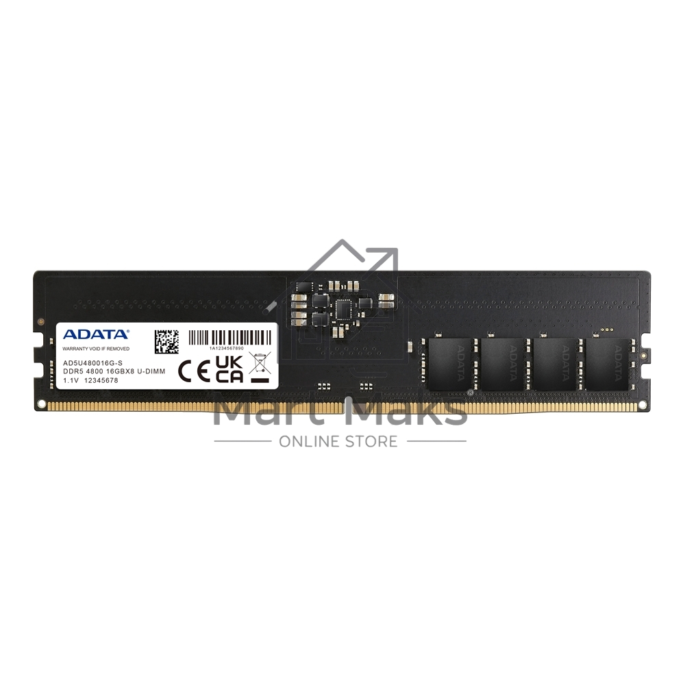 Оперативная память ADATA, DDR5, 16Gb (1x16Gb), 4800MHz, CL40, UDIMM