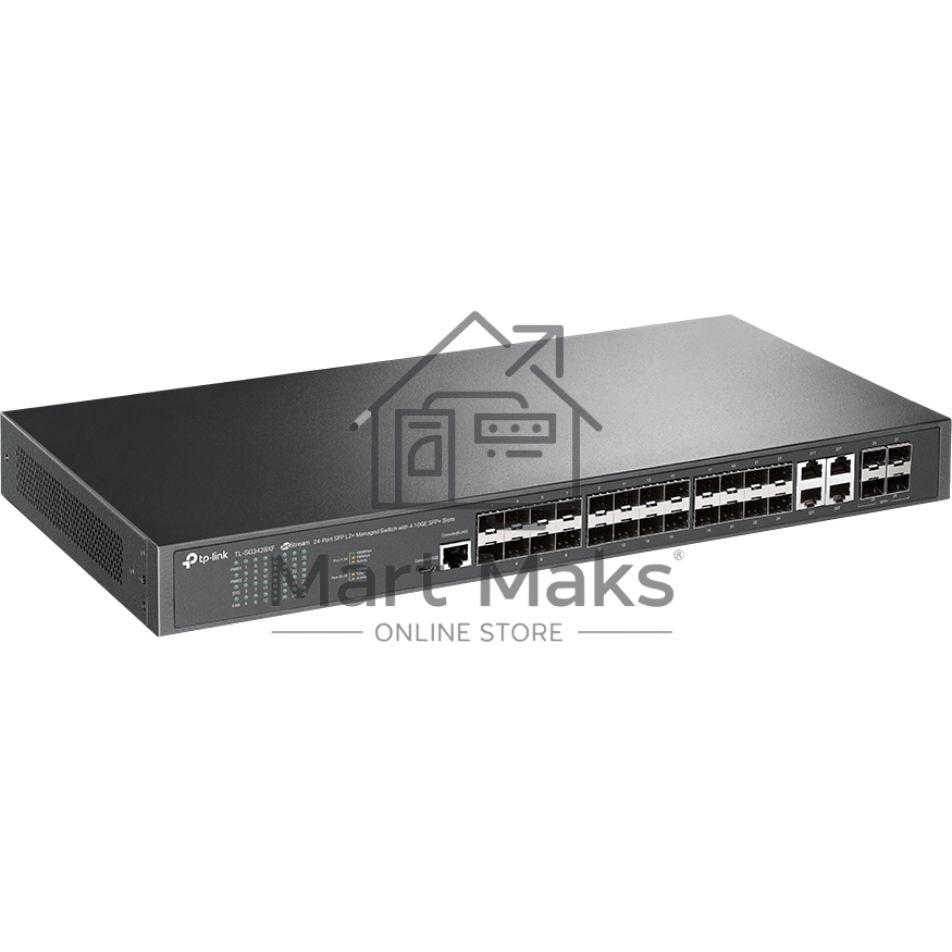 Коммутатор TP-Link JetStream 24-портовый управляемый SFP уровня 2+, 20 гигабитных SFP-портов и 4 гигабитных комбинированных порта SFP/RJ45