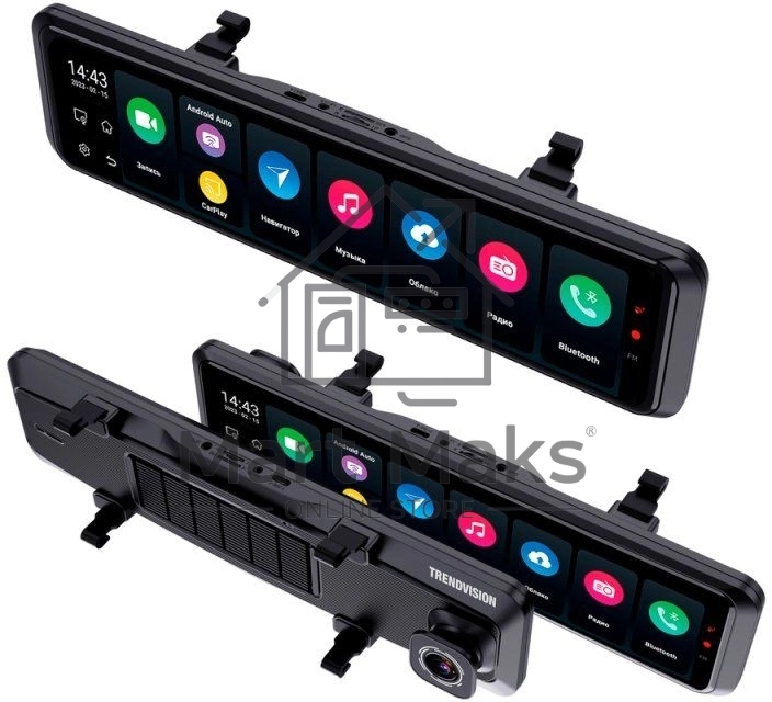 Видеорегистратор TrendVision aMirror 15 Android UNIVERSE черный 1080x1920 1080p 140гр. GPS внутренняя память:64Gb UIS8581A
