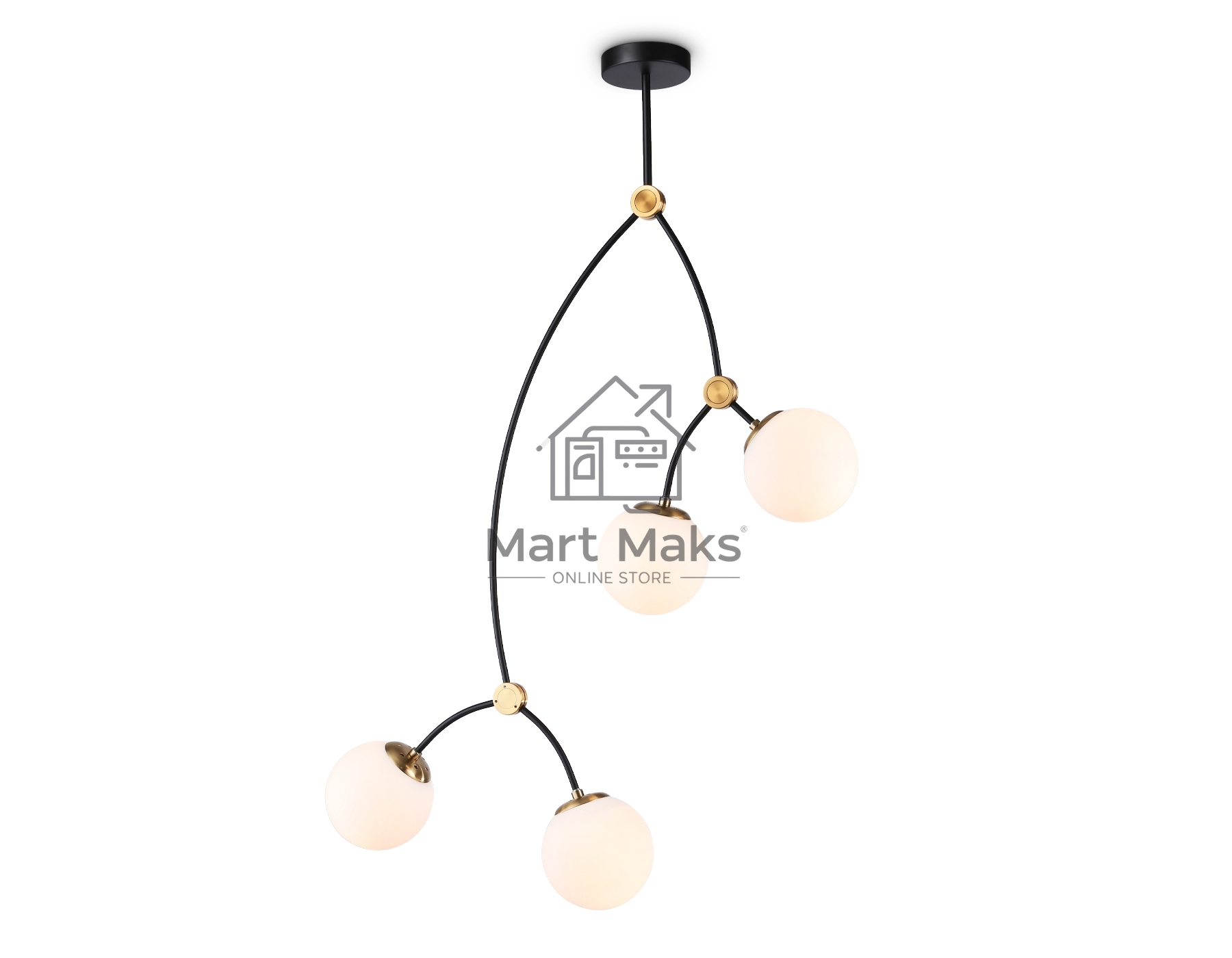 Светитльник Ambrella Light TR2575/4 BK/SB черный/бронза E27/4 max 60W D790*1120