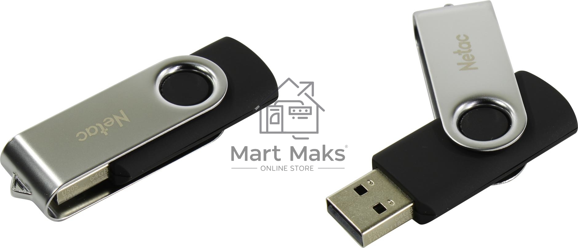 Флешка USB R/W R/W Netac U505 64Gb <NT03U505N-064G-20BK>, USB2.0