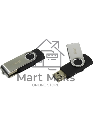 Флешка USB Netac U505 (NT03U505N-064G-20BK), 64Gb, USB 2.0, R/W 70/30, черный/серебристый