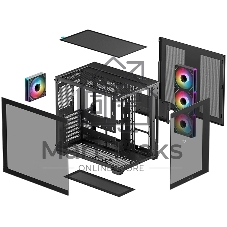 Компьютерный корпус Deepcool CG530 4F черный без БП ATX 2x120мм 2x140мм 2xUSB 2.0 1xUSB 3.0 audio bott PSU