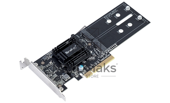 Адаптер Synology M.2 SSD-Sata, LP PCIe 2.0x8 (for DS1517+, DS1817+, DS3018xs, FS1018, RS1219+, for all xs/xs+ models) up to 2xSSD M.2 SATA