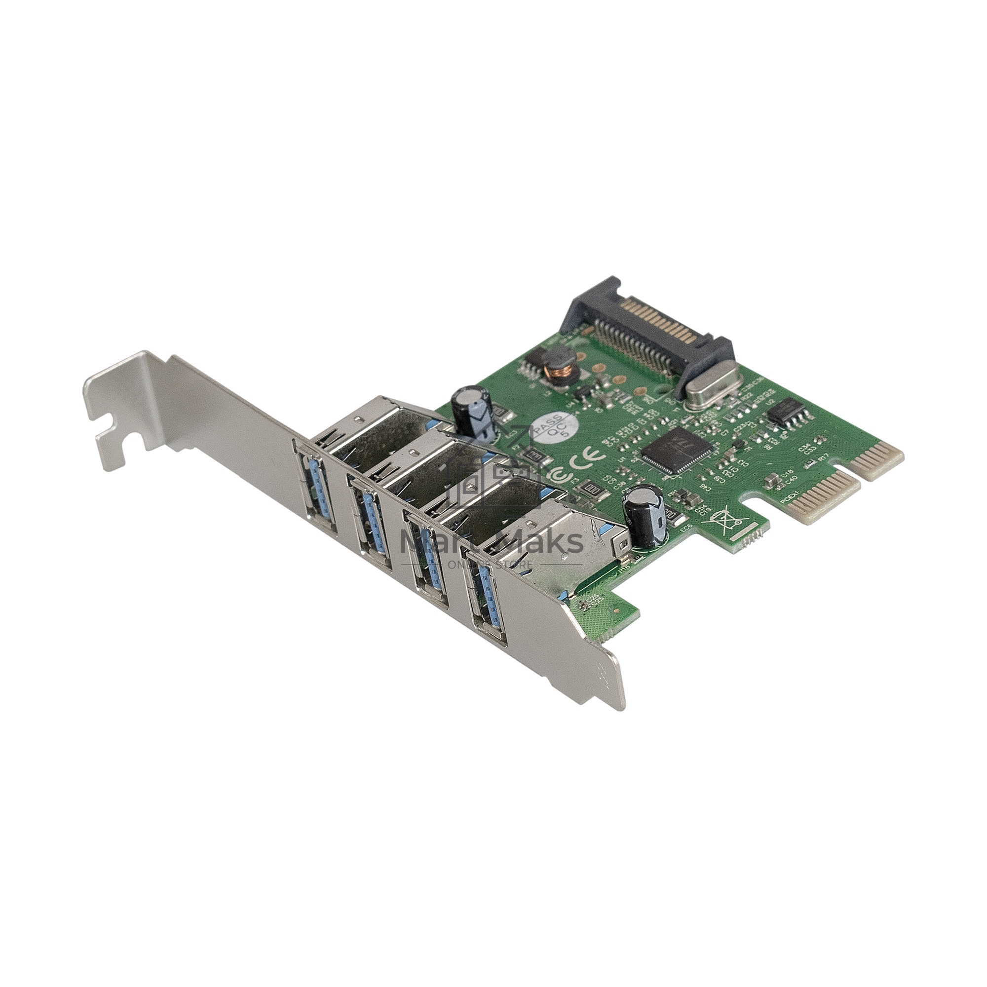 Контроллер ExeGate EXE-314 PCI-E 2.0, 4*USB3.0 ext, разъем доп.питания (OEM)