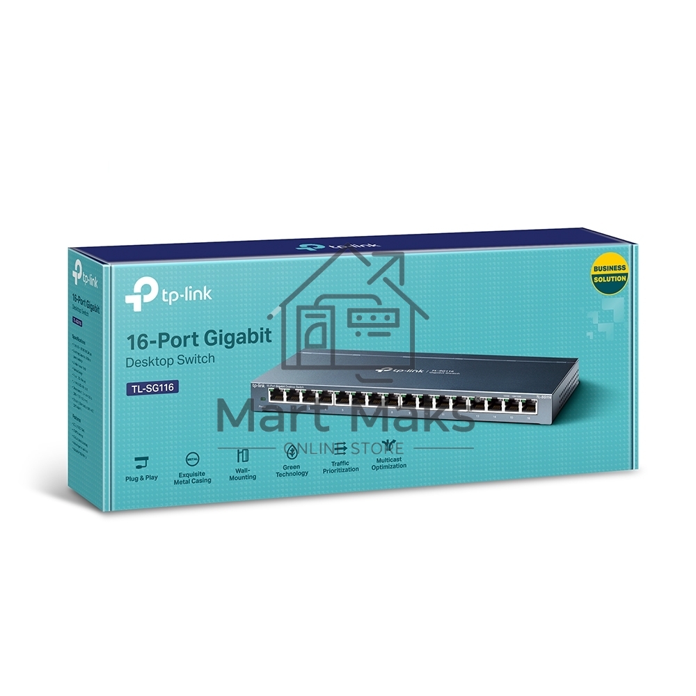Коммутатор TP-LINK TL-SG116 16-портовый гигабитный настольный коммутатор