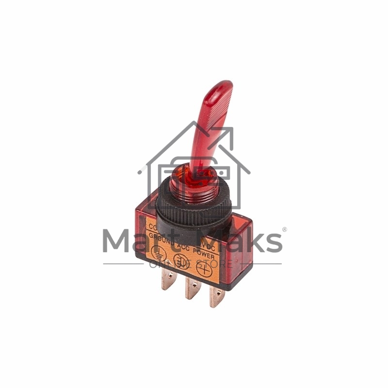 Тумблер 12V 20А (3c) ON-OFF однополюсныйс красной подсветкойRexant