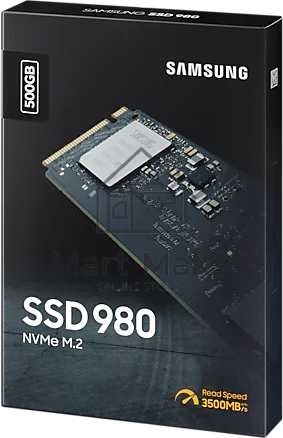 Накопитель SSD Samsung 980 MZ-V8V500BW, 500Gb, PCIe 3.0 x4, M.2 2280, NVMe, R/W 3100/2600