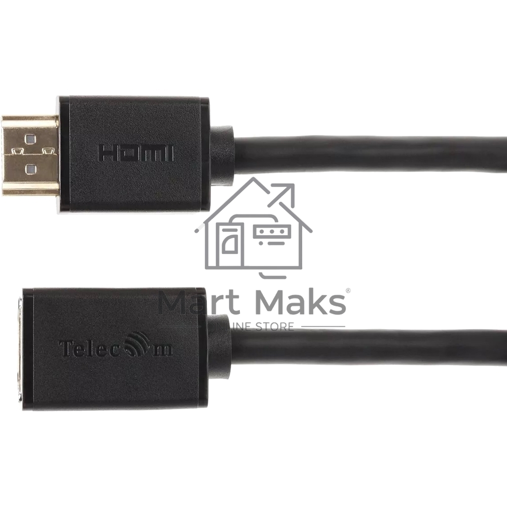 Кабель удлинительный HDMI-19M---HDMI-19F ver 2.0, 2m, TELECOM TCG235MF-2M
