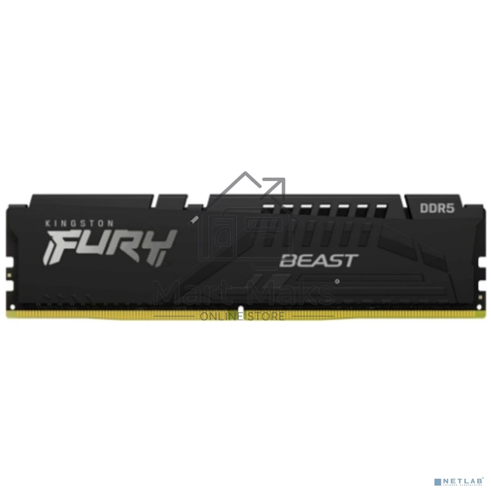 Оперативная память Kingston Fury Beast, DDR5, 8GB (1x8GB), 5600MHz, CL36, DIMM, с радиатором, черный