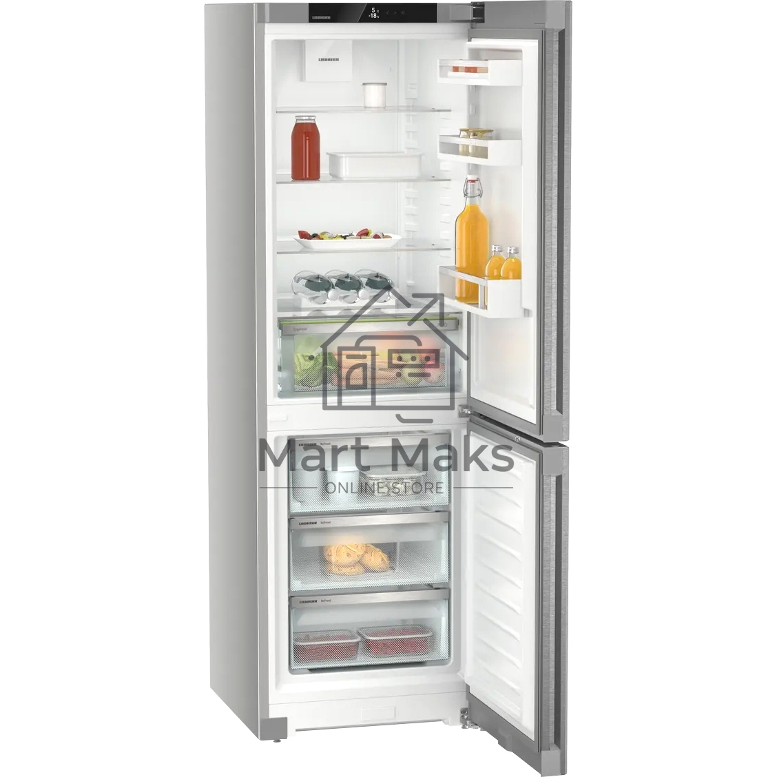 Холодильник Liebherr CNsdc 5203-22 001 серебристый двухкамерный 225/94 л морозилка снизу, No Frost