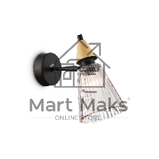 Настенный светильник Ambrella light LH58118 BK/LW/SM черный/светлое дерево/дымчатый E14 max 40W 180*110*200