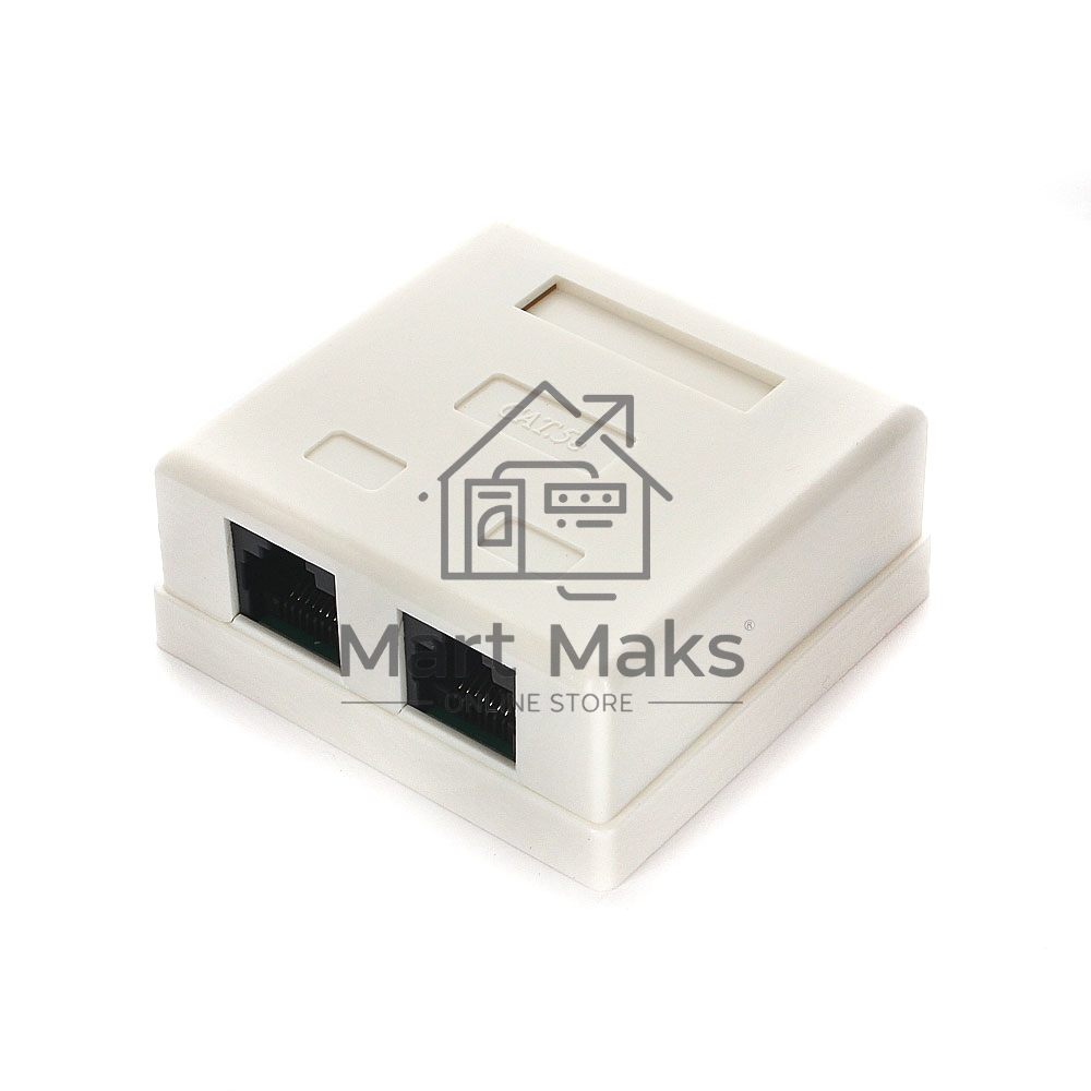 Розетка GEMBIRD NA214 RJ-45 кат.5e внешняя 2 порта, 110&Krone