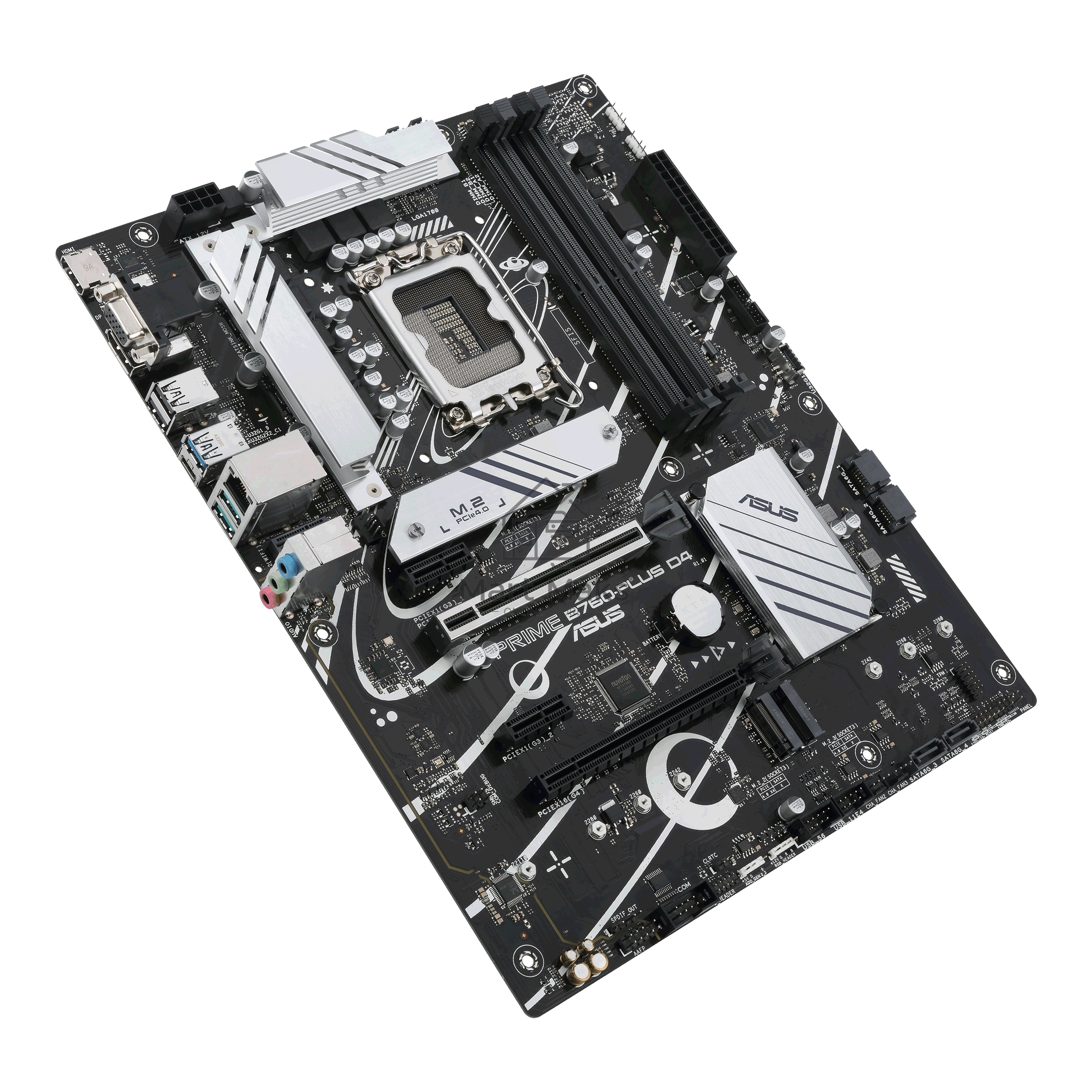 Материнская плата ASUS PRIME B760-PLUS D4, LGA 1700, Intel B760, 4xDDR4, 4xSATA, 3xM.2, 1xPCIe 4.0 x4, 1xPCIe 5.0 x16, 1xHDMI, 1xDP, 1xVGA, 1x 2.5Gb LAN, 1xUSB 3.2 Gen 2, 2xUSB-A 3.2 Gen 2, 3x3.5 мм, 7.1, ATX
