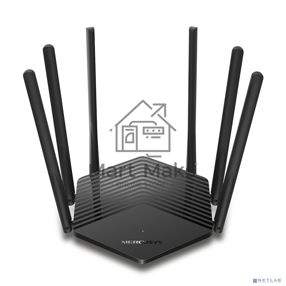 Роутер Mercusys AC1900 Wireless AC Gigabit Router, 600 Mbps at 2.4 GHz + 1300 Mbps at 5 GHz, 6×5dBi Fixed External Antennas with Beamforming, 2× G LAN Ports, 1× G WAN Port, Access Point Mode, 3X3 MU-MIMO, Parental Controls, Guest Network, Smart Connect
