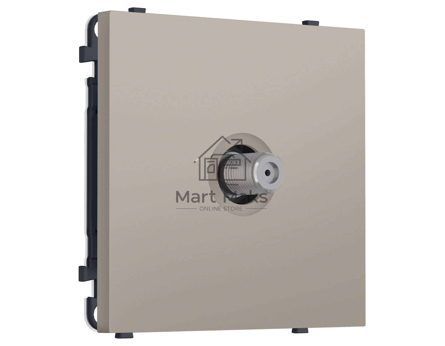 Комплект механизма TV розетки SAT SIGMA Серо-бежевый матовый 5-2400MHz 3.5dB QUANT PRO (SP3730, PR215)