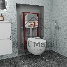 Комплект BAU 6 в 1: рамная инсталляция BAU NEO 45 для подвесного унитаза, унитаз подвесной безободковый Bau Dream 53, сиденье дюропласт микролифт, клавиша смыва BAU Pulse, хром/вставка хром