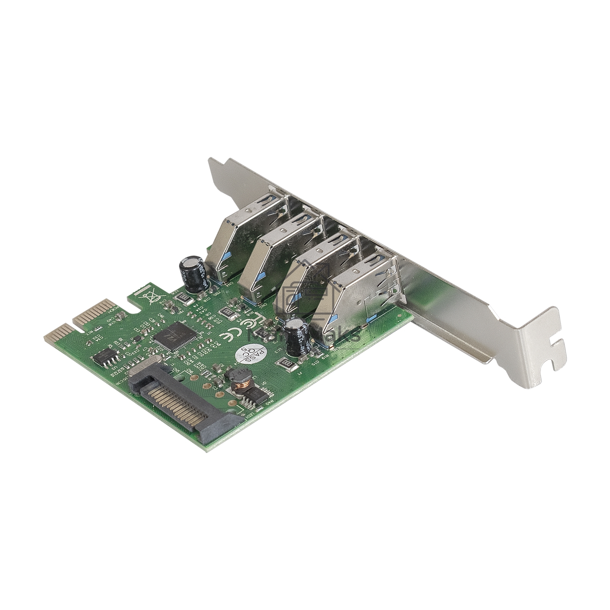 Контроллер ExeGate EXE-314 PCI-E 2.0, 4*USB3.0 ext, разъем доп.питания (OEM)