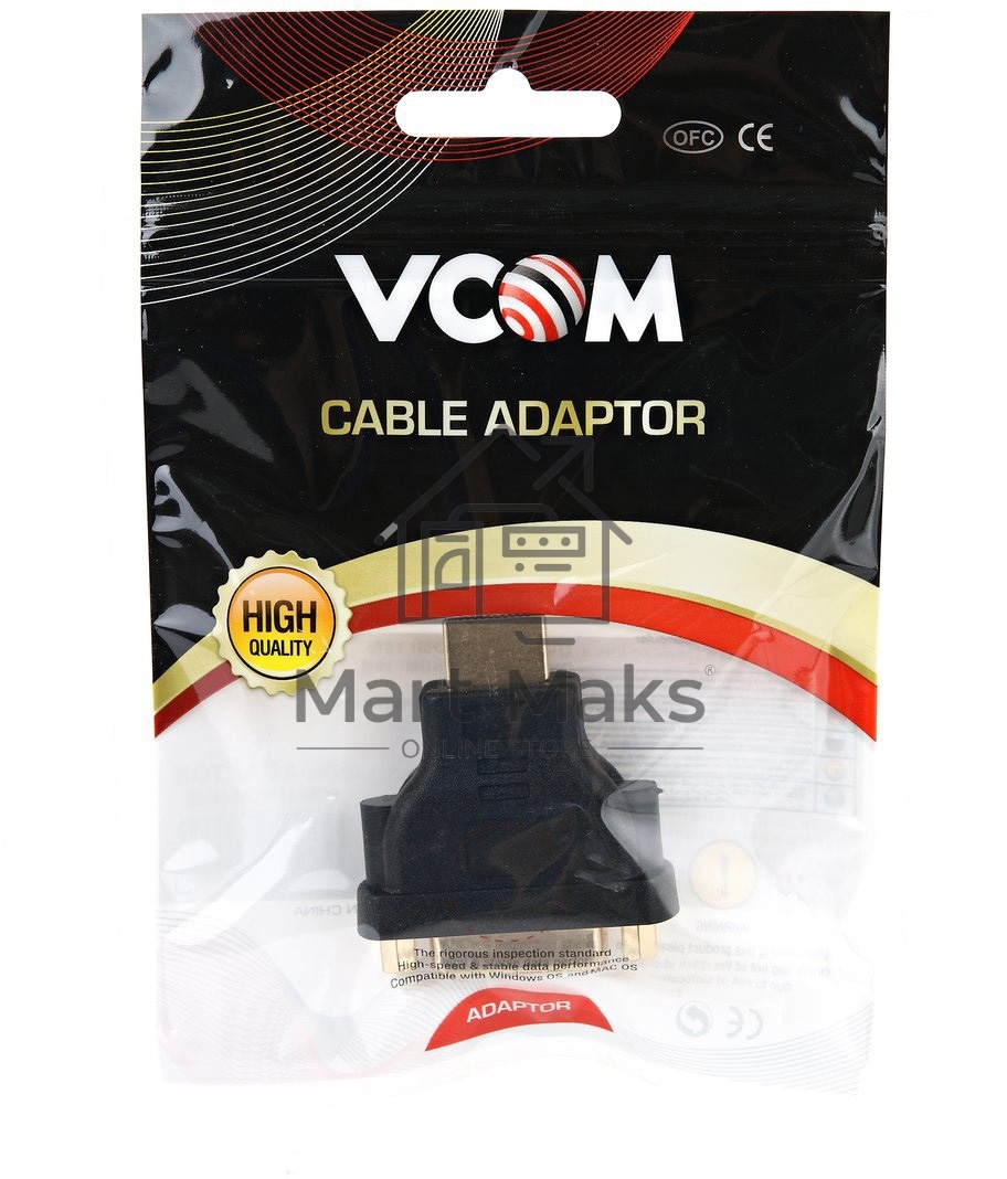 Переходник HDMI/DVI-D 19M/25F VCOM позолоченные контакты, VAD7819