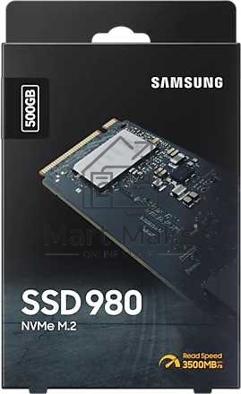 Накопитель SSD Samsung 980 MZ-V8V500BW, 500Gb, PCIe 3.0 x4, M.2 2280, NVMe, R/W 3100/2600
