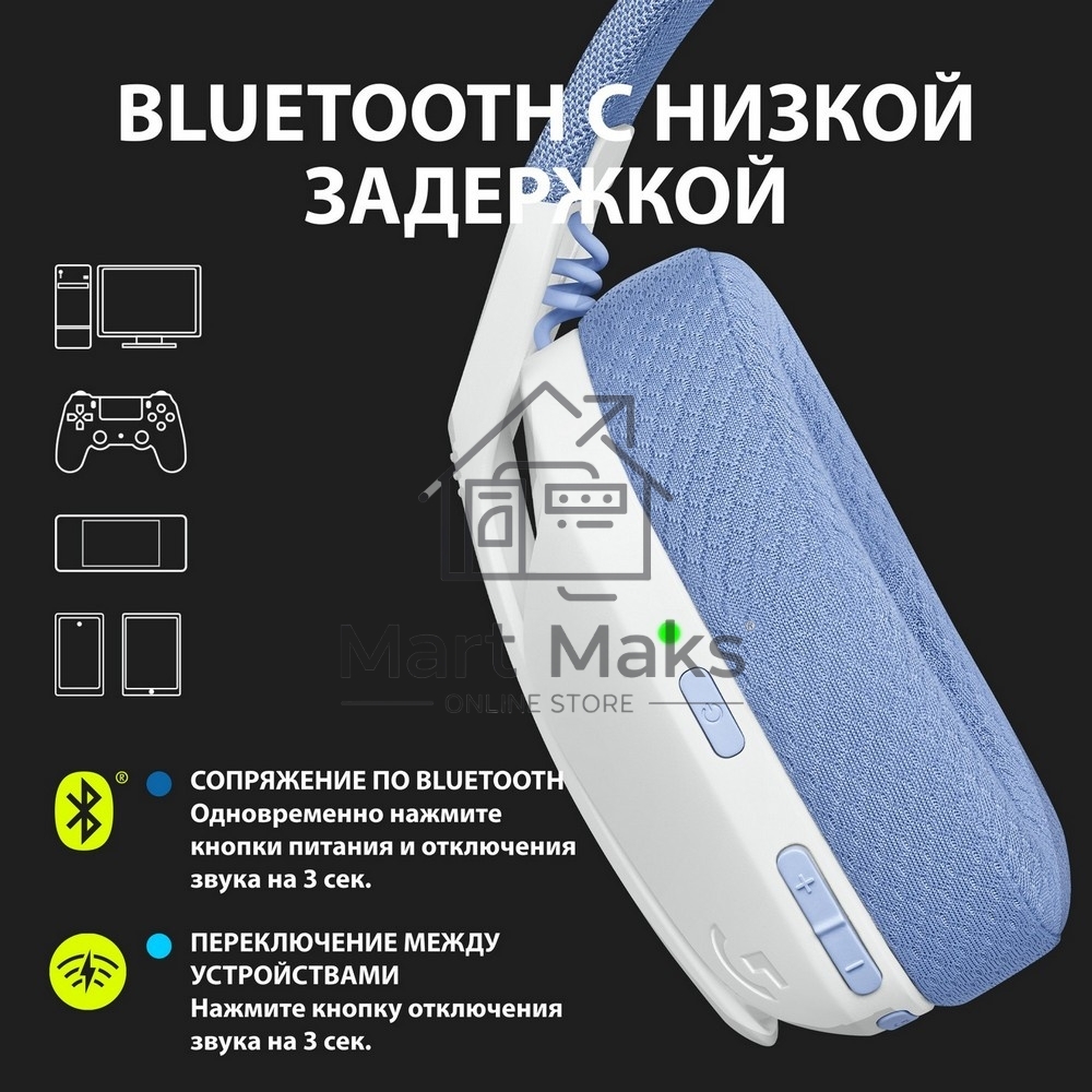 Гарнитура Logitech Headset G435 LIGHTSPEED Wireless Gaming WHITE - Retail