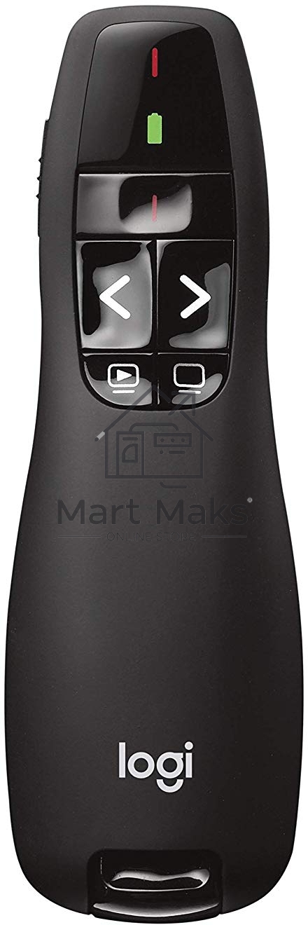 Презентер Logitech R400 черный, радиоканал, USB, кнопки - 5