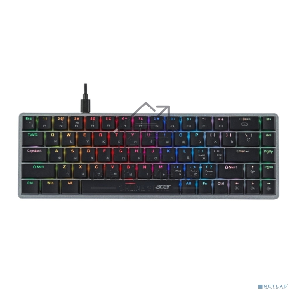 Клавиатура Acer OKW302 (ZL.KBDCC.01C) проводная, USB, серебристый