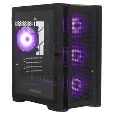 Компьютерный корпус Powercase Alisio Micro X4B V2, Tempered Glass, 4х 120мм ARGb fans, ARGb HUB, черный, mATX (CAMCXB-A4)
