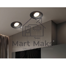 Встраиваемый поворотный точечный светильник Ambrella light TN102742 BK черный IP20 GU5.3 D95*25