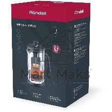 Френч-пресс Rondell Brando RDS-2027 1.0л черный/стальной