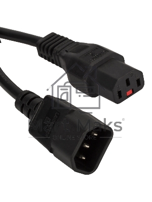 Шнур питания Lanmaster C13-C14, 3х0.75, 220В, 10А, черный, 3 метра