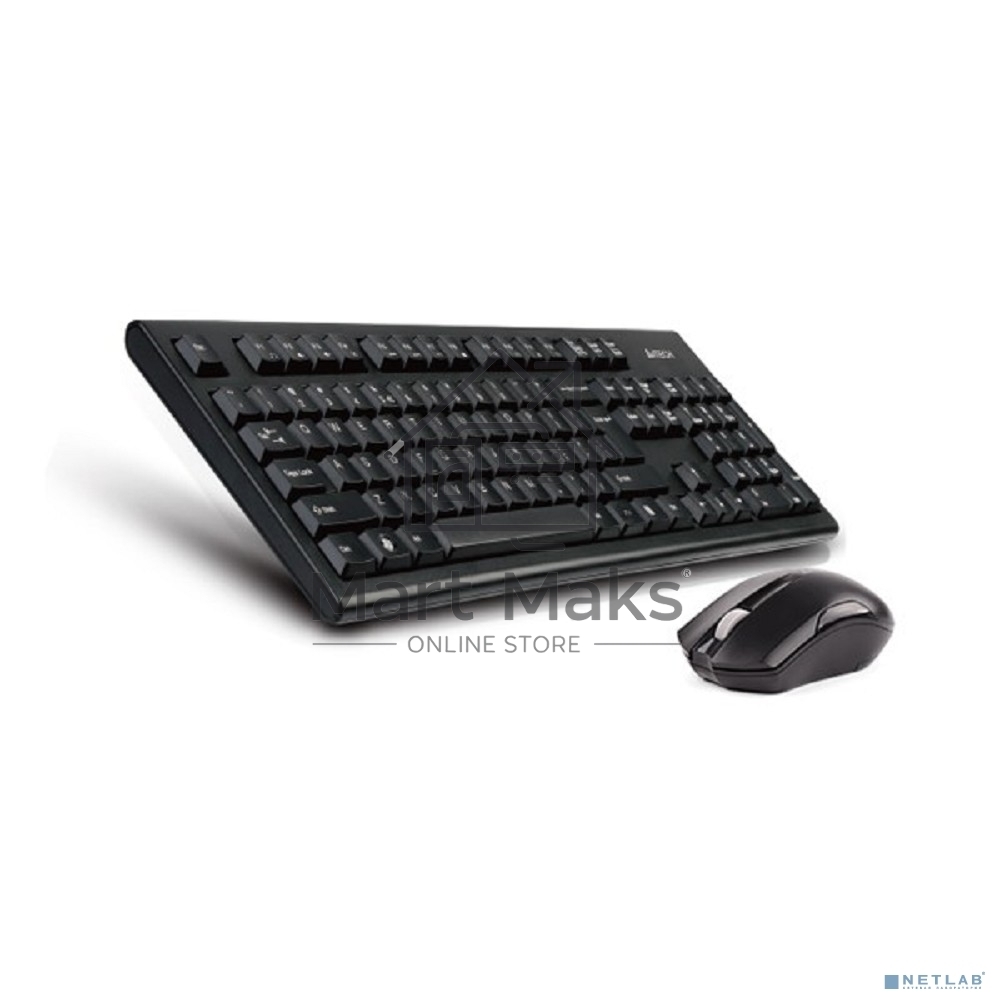 Клавиатура + мышь A4Tech 3000NS клав:черный мышь:черный USB беспроводная Multimedia
