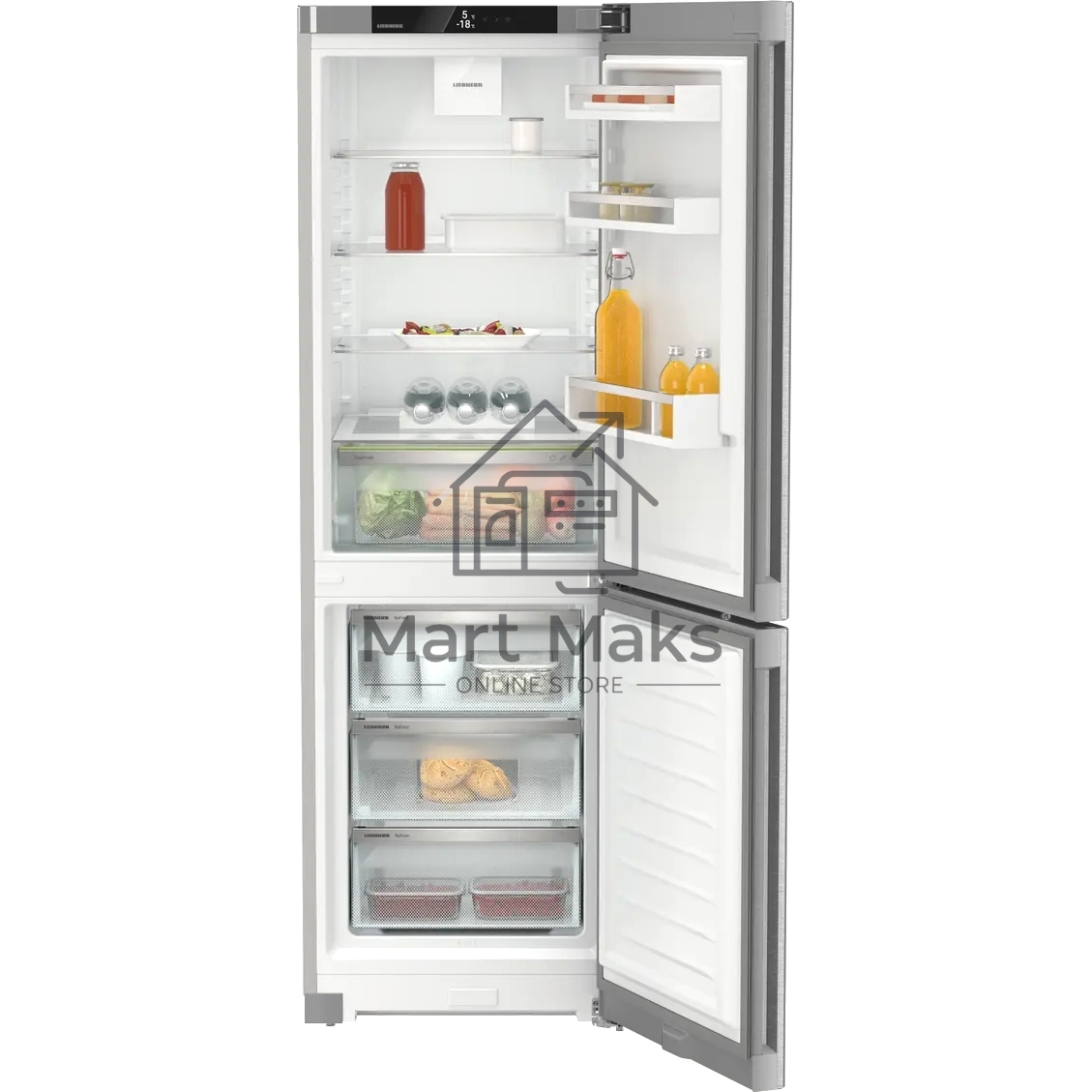 Холодильник Liebherr CNsdc 5203-22 001 серебристый двухкамерный 225/94 л морозилка снизу, No Frost