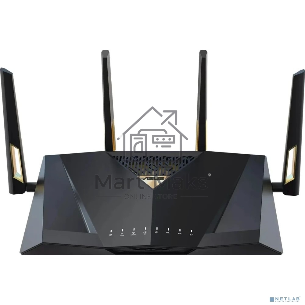 Маршрутизатор ASUS RT-BE88U, черный/желтый, 90IG08V0-MO3N0V