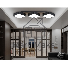 Светильник Ambrella light FL4878/3 BK/WD черный/дерево 54W 3000-6000K 680*200*70 (без ПДУ)